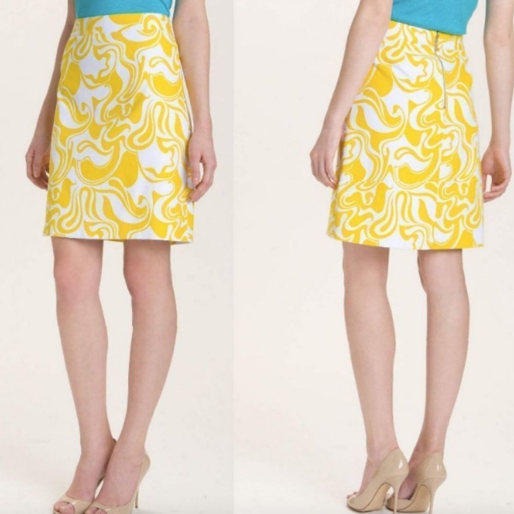 Kate Spade x Florence Broadhurst Judy Retro Inspired Lemon Swirl Skirt